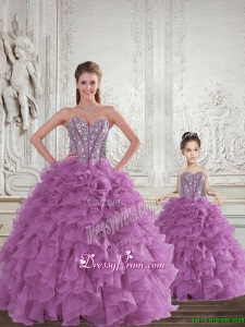 Most Popular Beading and Ruffles Princesita Dress in Light Purple